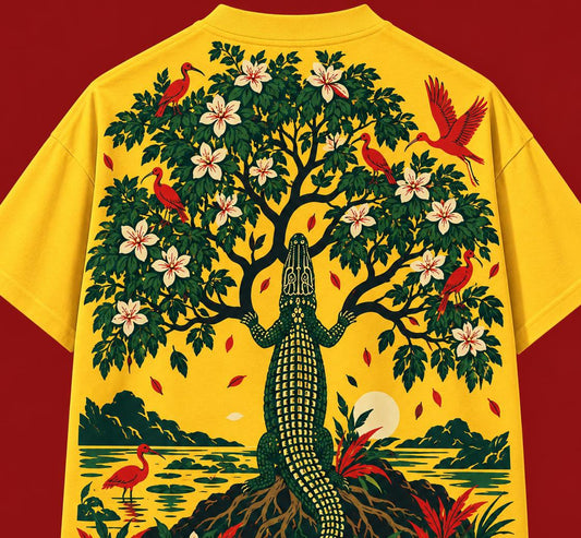 Crocodile yellow unisex Boxy fit tshirt
