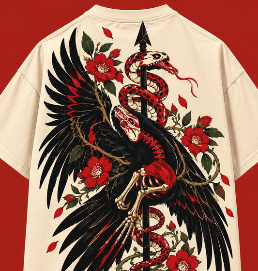 Snake and bird unisex Boxy fit tshirt
