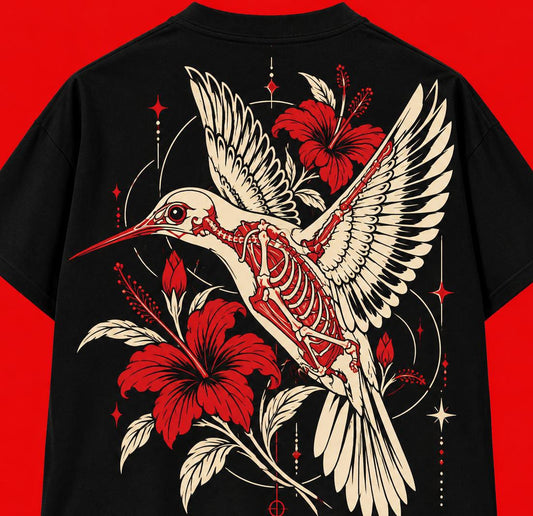Quniqe bird Balck unisex Boxy fit tshirt