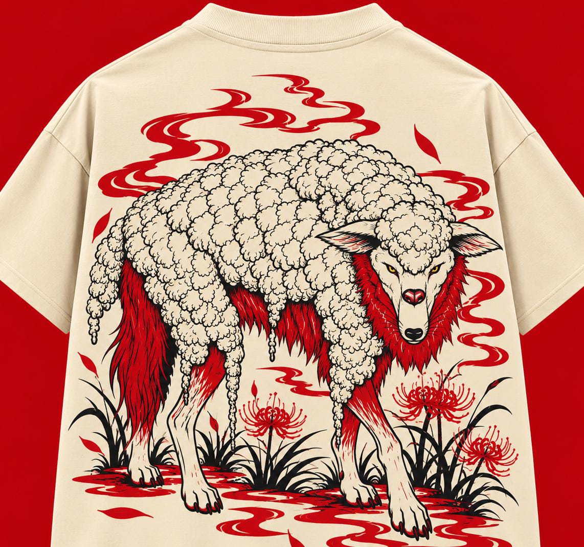 Wolf and sheep unisex Boxy fit tshirt