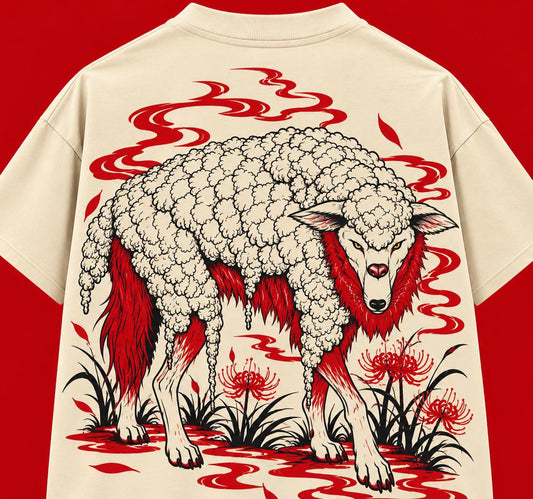 Wolf and sheep unisex Boxy fit tshirt