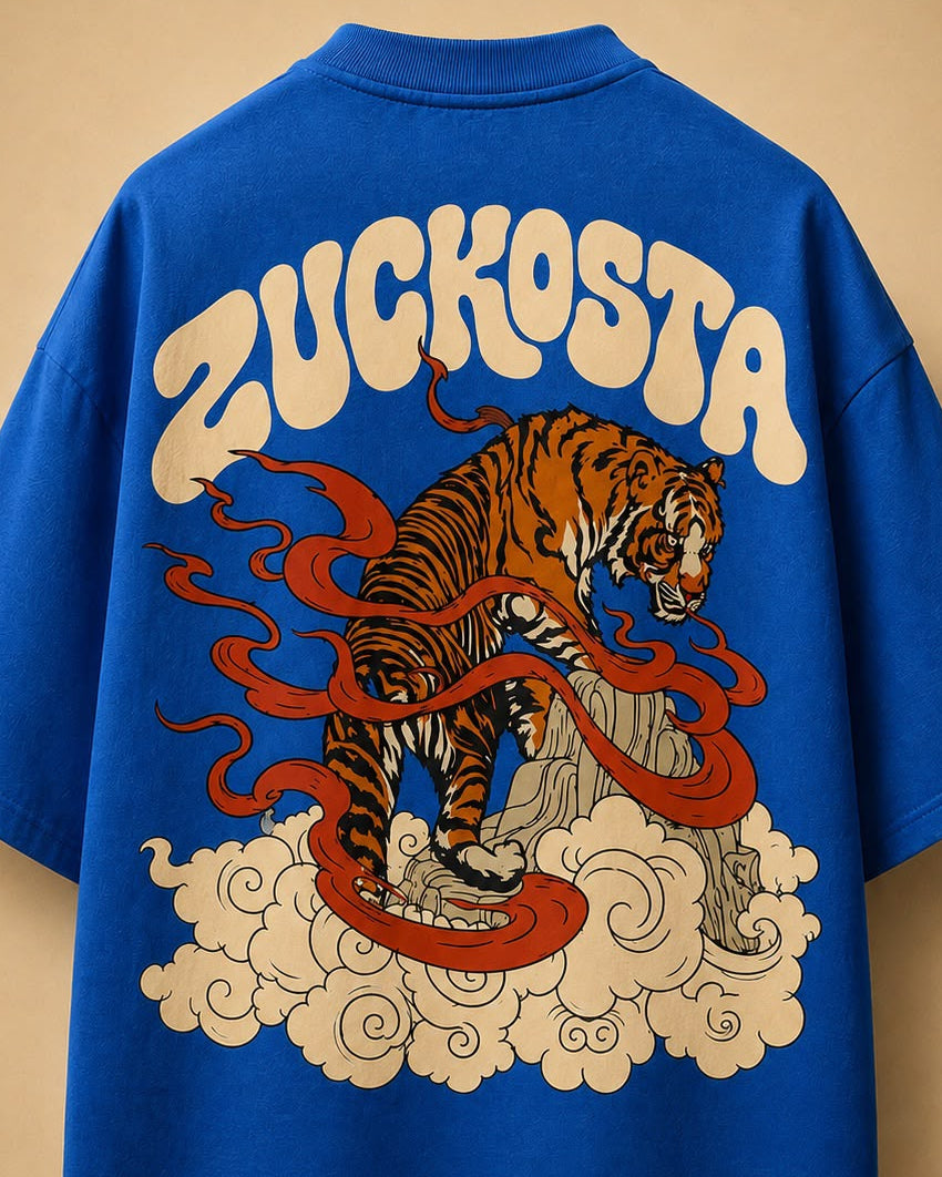 Japanese tiger blue unisex Boxy fit tshirt