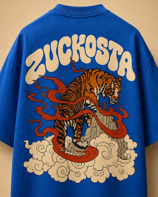 Japanese tiger blue unisex Boxy fit tshirt